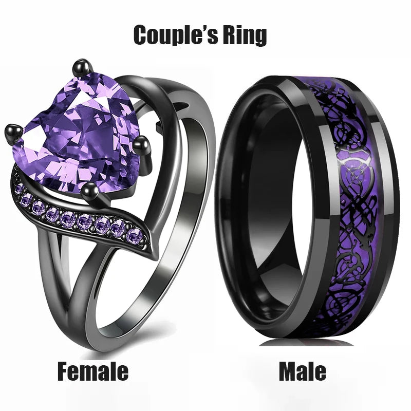 Fashion Couple Rings Romantic -