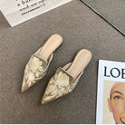 Women Luxury Fashion Elegant Pointed Toe Slides -