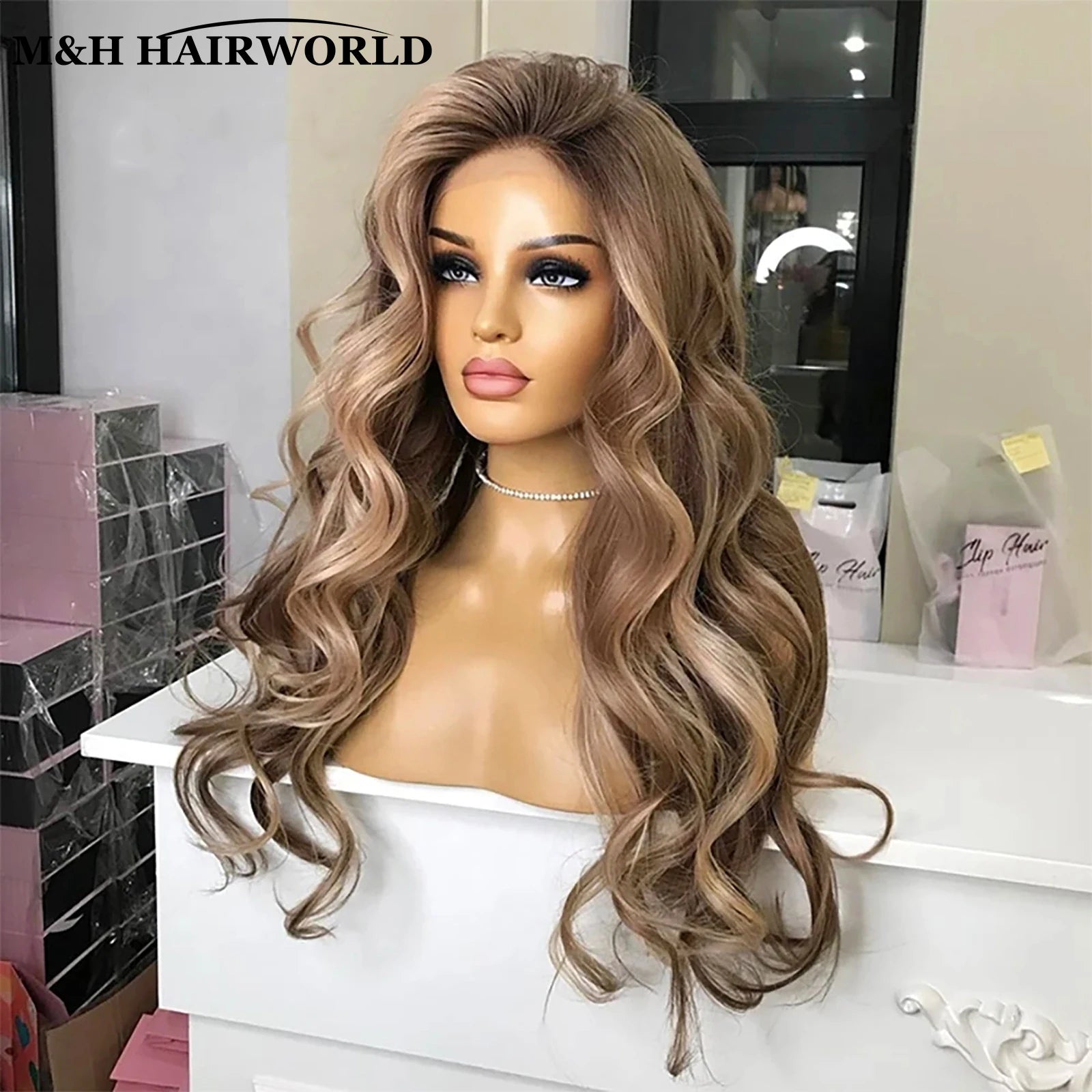 Turn heads with this stunning 30-inch lace frontal wig—natural body wave texture highlighted with beautiful ombre coloring for a flawless look! -
