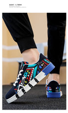 Men Flat Bottomed Shoes Fashion Popular with Colorful Outdoor Sneakers That Comfort Non Slip High-quality Fitness Leisure Shoes -