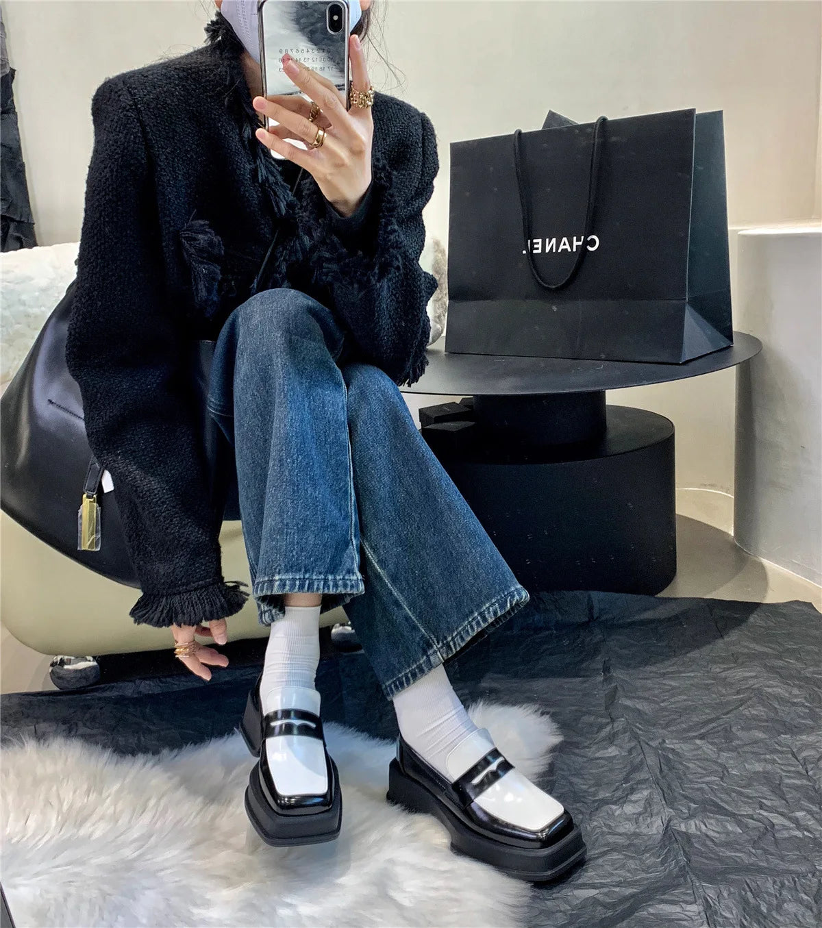 2025 New Women'S Shoes Low Heel Loafers Casual Ladies Slip on Square Toe Shoes Female Elegant Fashion Shoes Zapatillas Mujer -