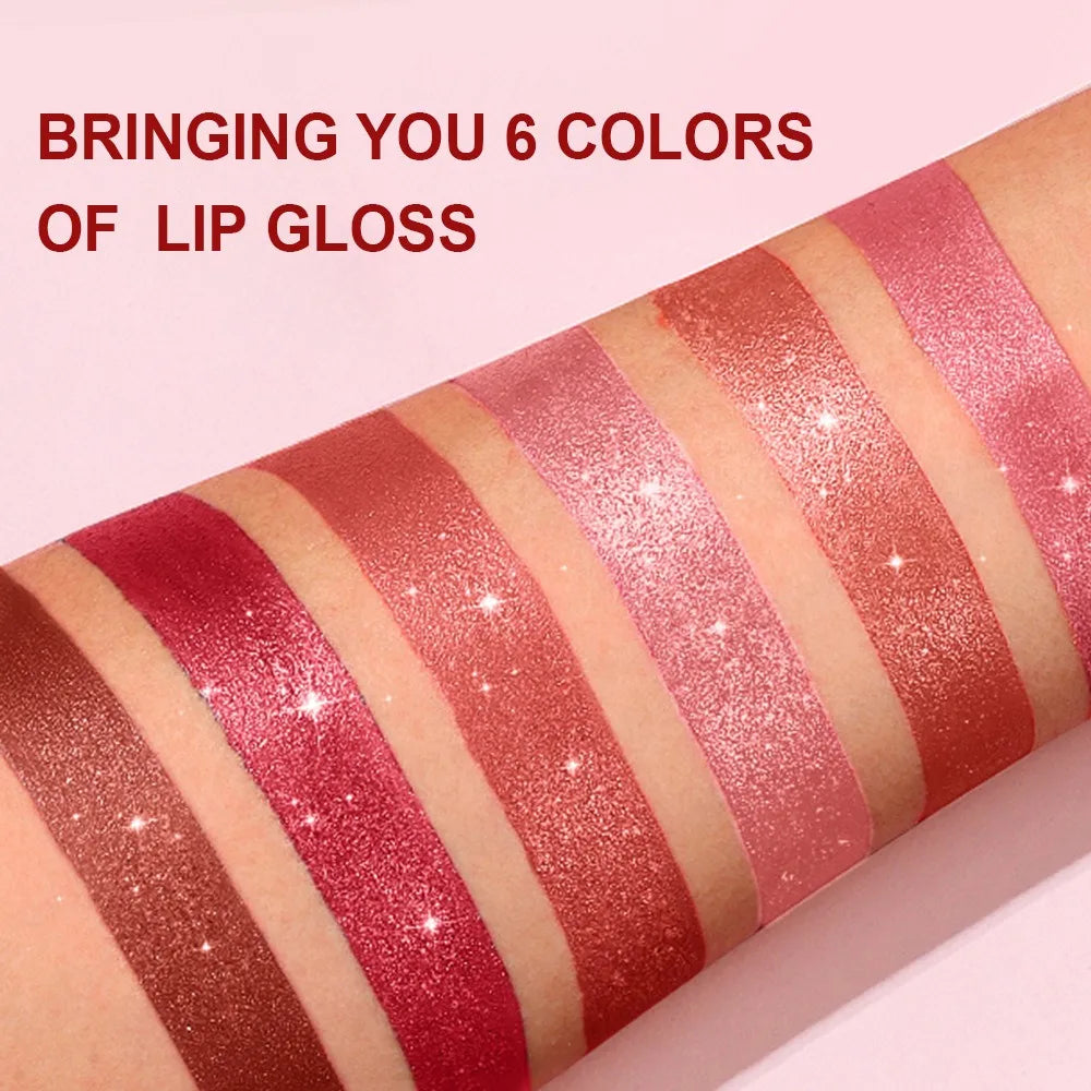 Pearlescent Pink Glitter Velvet Lipstick Metallic Waterproof Long Lasting Matte Shimmer Diamond Lipstick Women Makeup Cosmetic -