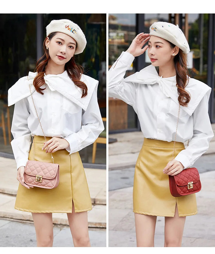 Elevate your style with this trendy women's bag featuring a cross-border small square design. Complete with a fashionable chain, this handbag is perfect for adding a chic touch to your outfit. -