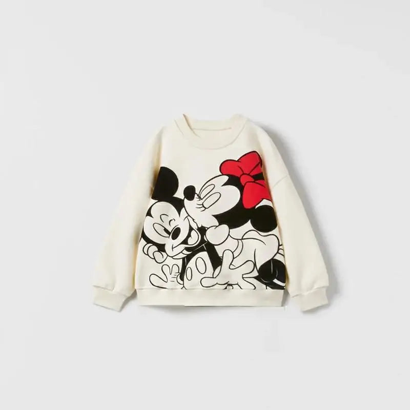 Minnie Mouse Pattern Baby Girl Autumn Sweatshirt Suit Popular Design Tops + Leggings Two Piece Set Kids Clothing Children's Set -