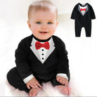 Dress your little gentleman in style with this cotton formal romper—perfect for baby boys who love to look sharp and charming! -