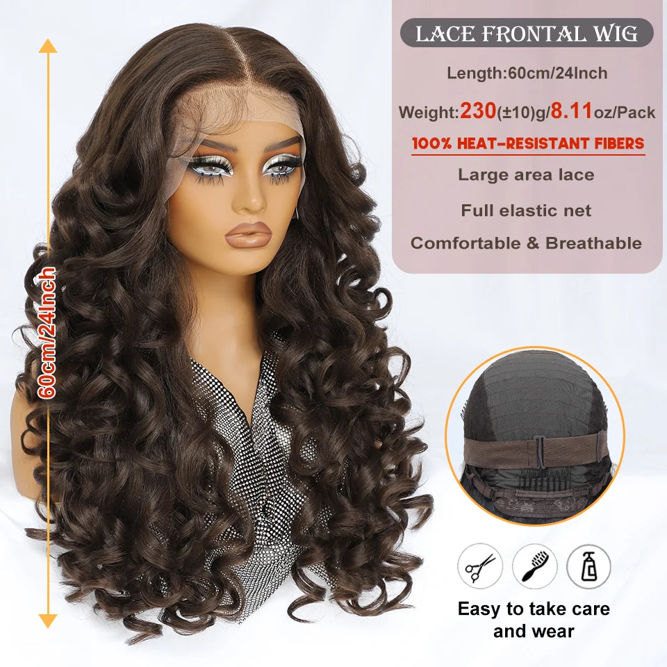 Achieve a stunning look with this Latisha curly 13x6 lace frontal wig. Featuring pre-plucked hairline and baby hair, this wig offers a natural and stylish appearance for a flawless finish. -