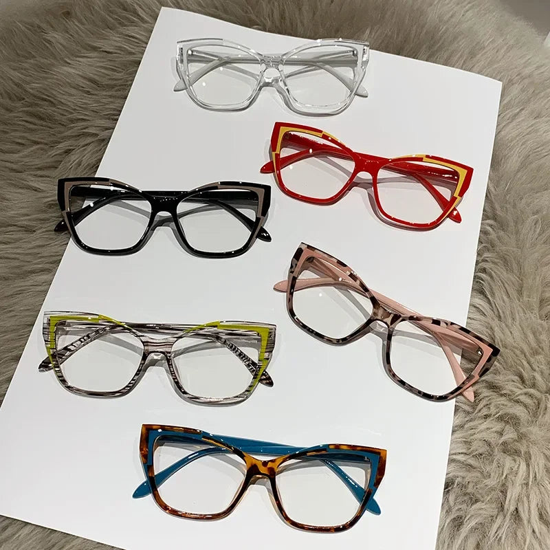 Protect your eyes with style using these cat-eye frames for women, featuring anti-blue light blocking lenses for comfortable and fashionable eyewear! -