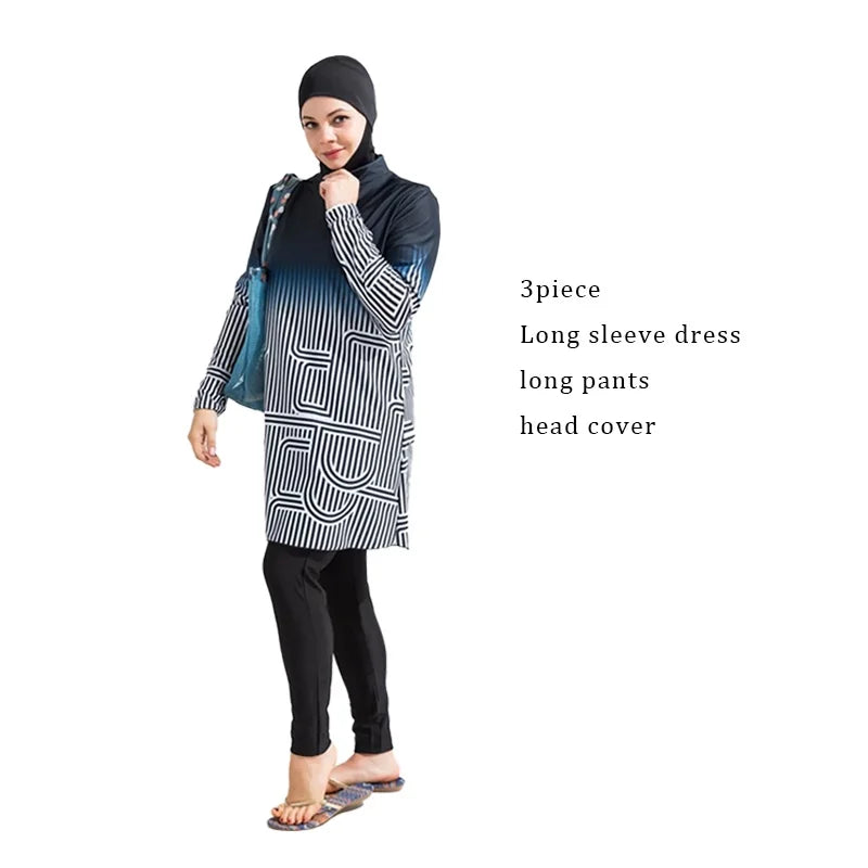 Stay modest and stylish with this Muslim swimming suit for women, perfect for enjoying the water with confidence and comfort! -