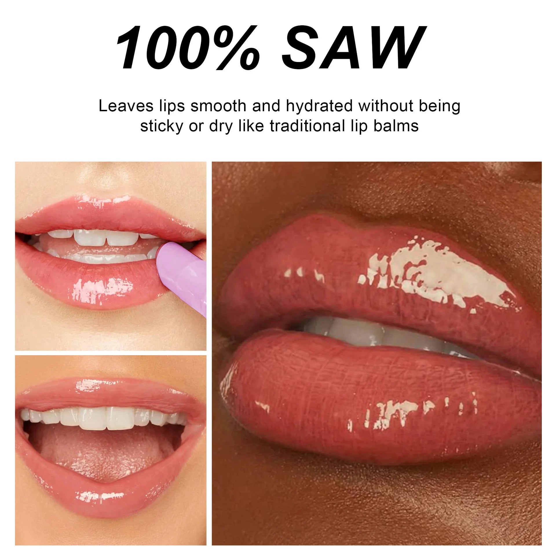 Handaiyan Long Lasting Lipstick Waterproof Moisturizing MIrror Watery Jelly Lip Stick Lip Plumper Lip Balm Makeup -
