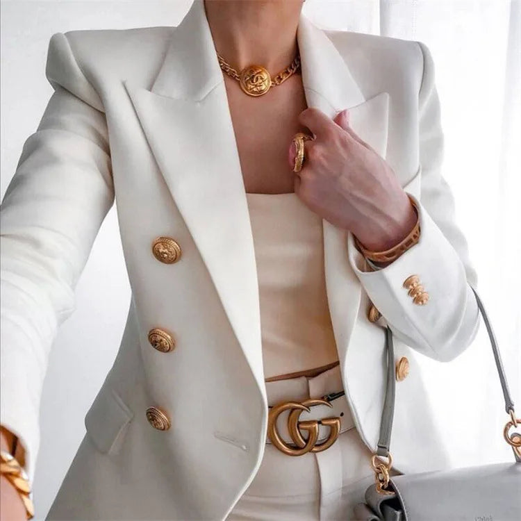 Stay chic and professional with this casual long sleeve blazer for women—fashionable coat perfect for office wear and stylish outerwear! -