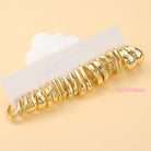 6 PAIRS-36 PAIRS Trendy Golden C-shaped, Water-droplet, Threaded Earring Set -
