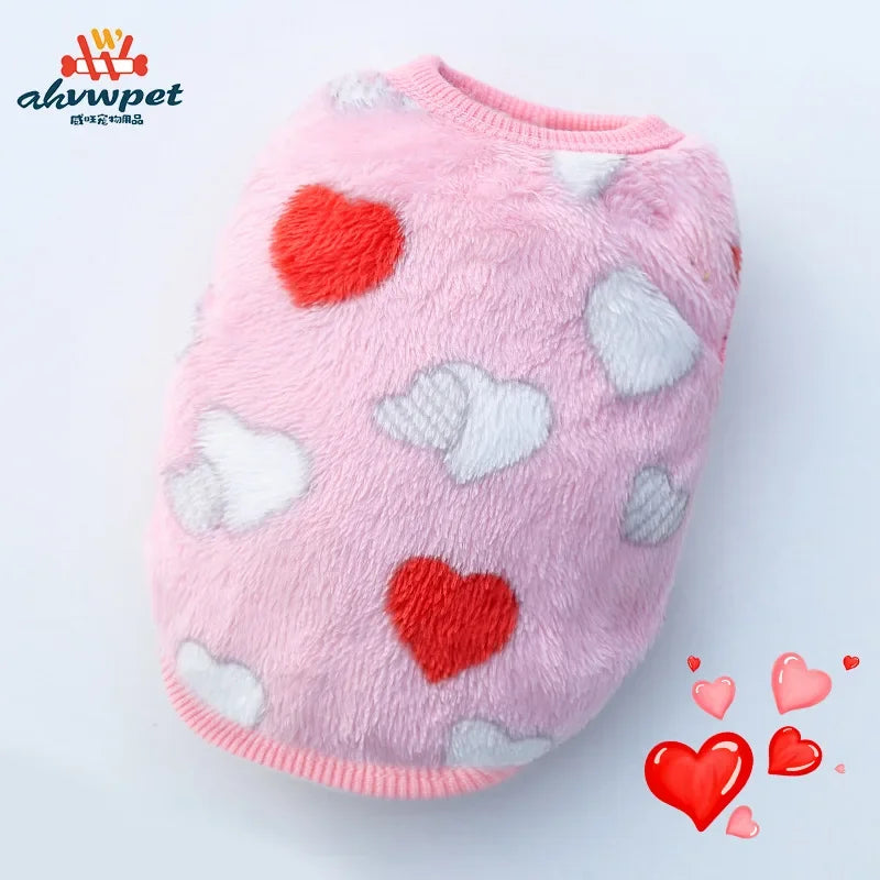 Keep your furry friend warm and stylish with this cartoon flannel vest—perfect for puppies, dogs, and cats to stay cozy and cute! -