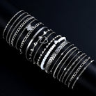 19Pcs Silver Color Anklet Sets -