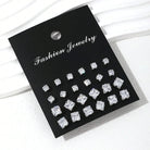 12 Pairs Of Luxurious, Simple, Shiny, And Caring Zirconia Decorative Earrings -