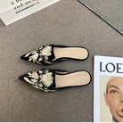 Women Luxury Fashion Elegant Pointed Toe Slides -