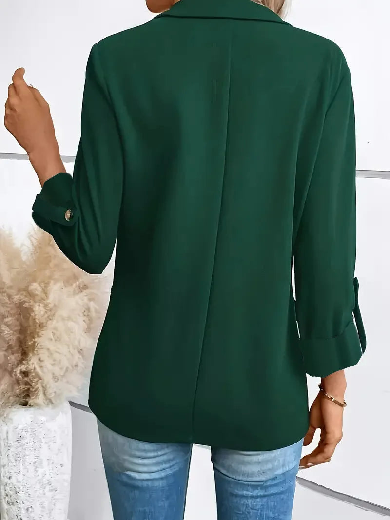 Step out in style with this sleek women's single-button blazer—classic elegance for any occasion! -