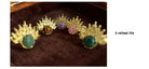 18K Gold Natural Crystal Stone (Tiger Eye) -