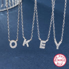 Sterling silver light luxury exquisite letter pendant necklace -