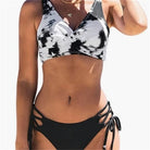 Women's Bikini Swimsuit Front Cross Lace Up Two Piece Bathing Suit -