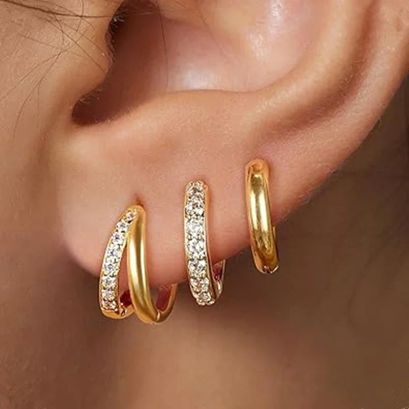 3PCS Leaf Tragus Huggie Earring -