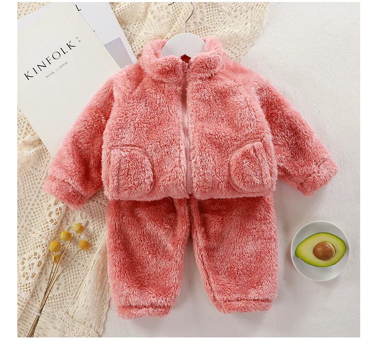Children's Clothing Sets Flannel Loungewear Girls Clothes Set 1 To 5 Years Boys Clothes Kids Boutique Clothes -