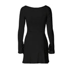Womens Sexy Mini Dresses Long Sleeves with Lace-up Split -