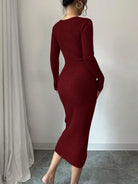 Sexy Deep V-Neck Knit Dress for Women -