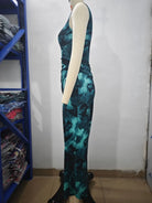 Women's Round Neck Style Slimming Sleeveless Dress With Split Bottom -