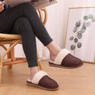 Evshine Women Plush Cotton Slippers Winter Indoor Warm Soft House Slipper Comfort Memory Foam Slides Outdoor Fur Fuzzy Flat Shoe -