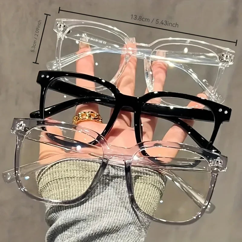 3pcs Unisex Square Frame Blue Light Blocking Glasses -