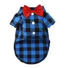 Dress your pet in a stylish plaid and striped shirt—perfect for adding a touch of sophistication to your furry friend's wardrobe! -
