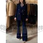 Women's Three Piece Suit Double Breasted Blazer Vest and Pants -