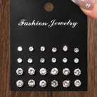 12 Pairs Of Luxurious, Simple, Shiny, And Caring Zirconia Decorative Earrings -