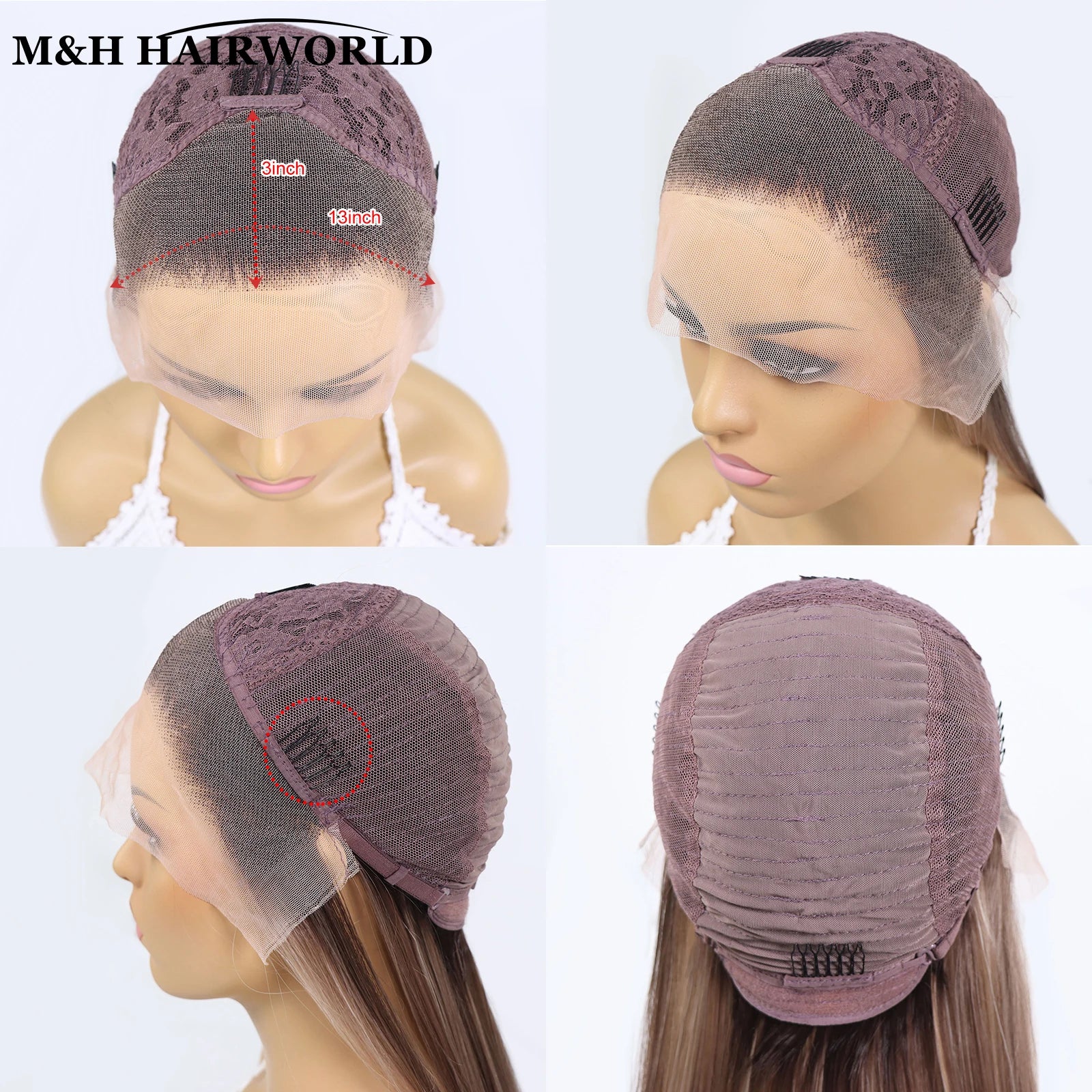 Turn heads with this stunning 30-inch lace frontal wig—natural body wave texture highlighted with beautiful ombre coloring for a flawless look! -