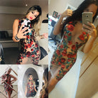 Sexy See through Mesh Red Sequin Mini Summer Dress Women Night club outfits cocktail Dresses Party wrap bodycon Dress vestidos -