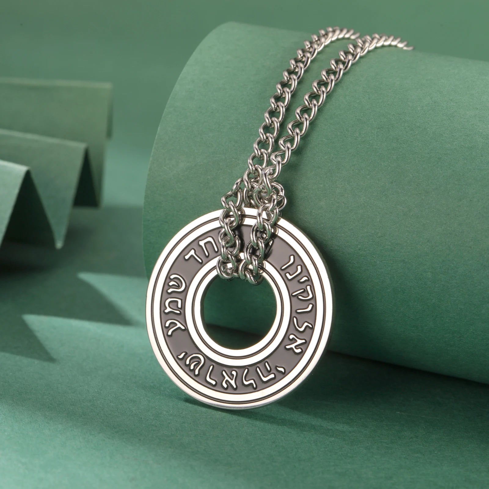 LIKGREAT Jewish Shema Hebrew Necklace for Women Men -