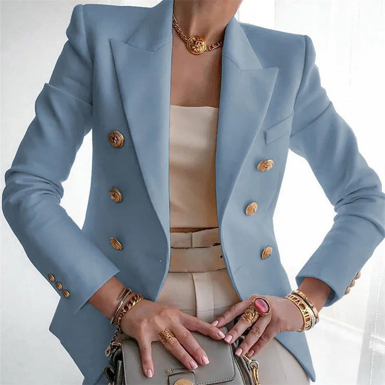 Stay chic and professional with this casual long sleeve blazer for women—fashionable coat perfect for office wear and stylish outerwear! -