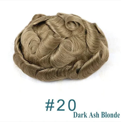 Achieve a seamless look with this natural hairline lace front male wig—ash blonde to brown shades, breathable 100% human hair, featuring lace & PU cap for a comfortable, realistic fit! -