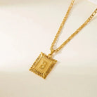 Stainless Steel Initial Letter Necklace For Women & Men -
