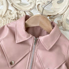 Children's Clothing Set 2025 Kids Clothes Autumn New Cool Girls Pu Leather Jacket With Short Skirt Fashion Two-Piece Outfit Set -