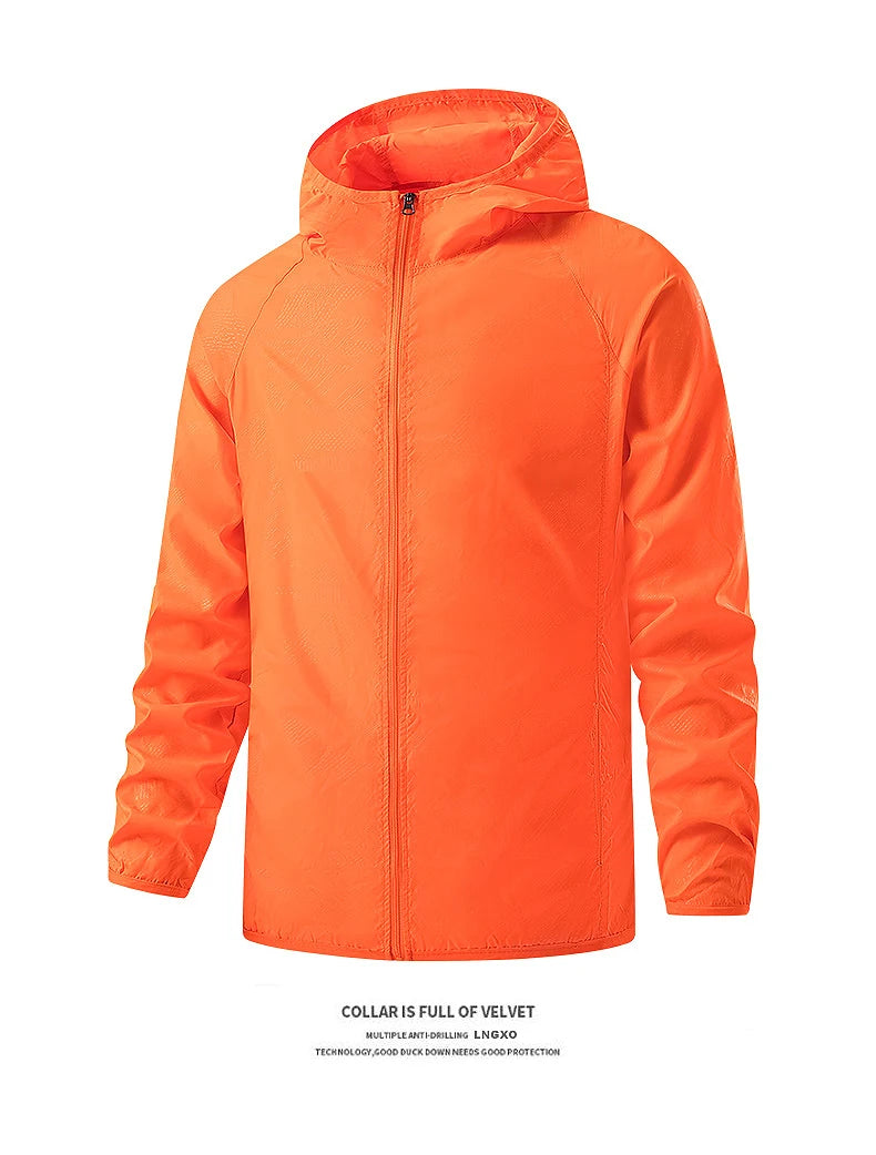 Stay protected during hiking adventures with these waterproof jackets for men and women. Featuring sun protection and windproof capabilities, these jackets are perfect for outdoor excursions, keeping you comfortable and shielded from the elements. -