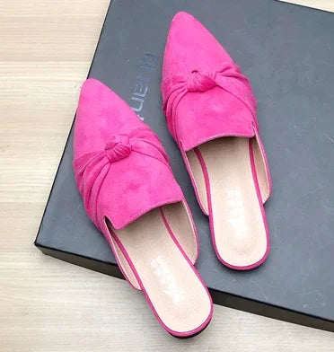 Female Simple Sewing Plain Shoes Outdoor Pointy Toe Slides Camel Blue Soft Sole Wide Fitting 48-33 2022 New Arrivals De Mujer -