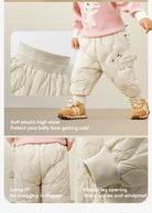 Keep your kids cozy and protected with these new style three-proof high-waisted warm down trousers—perfect for boys and girls on chilly days! -