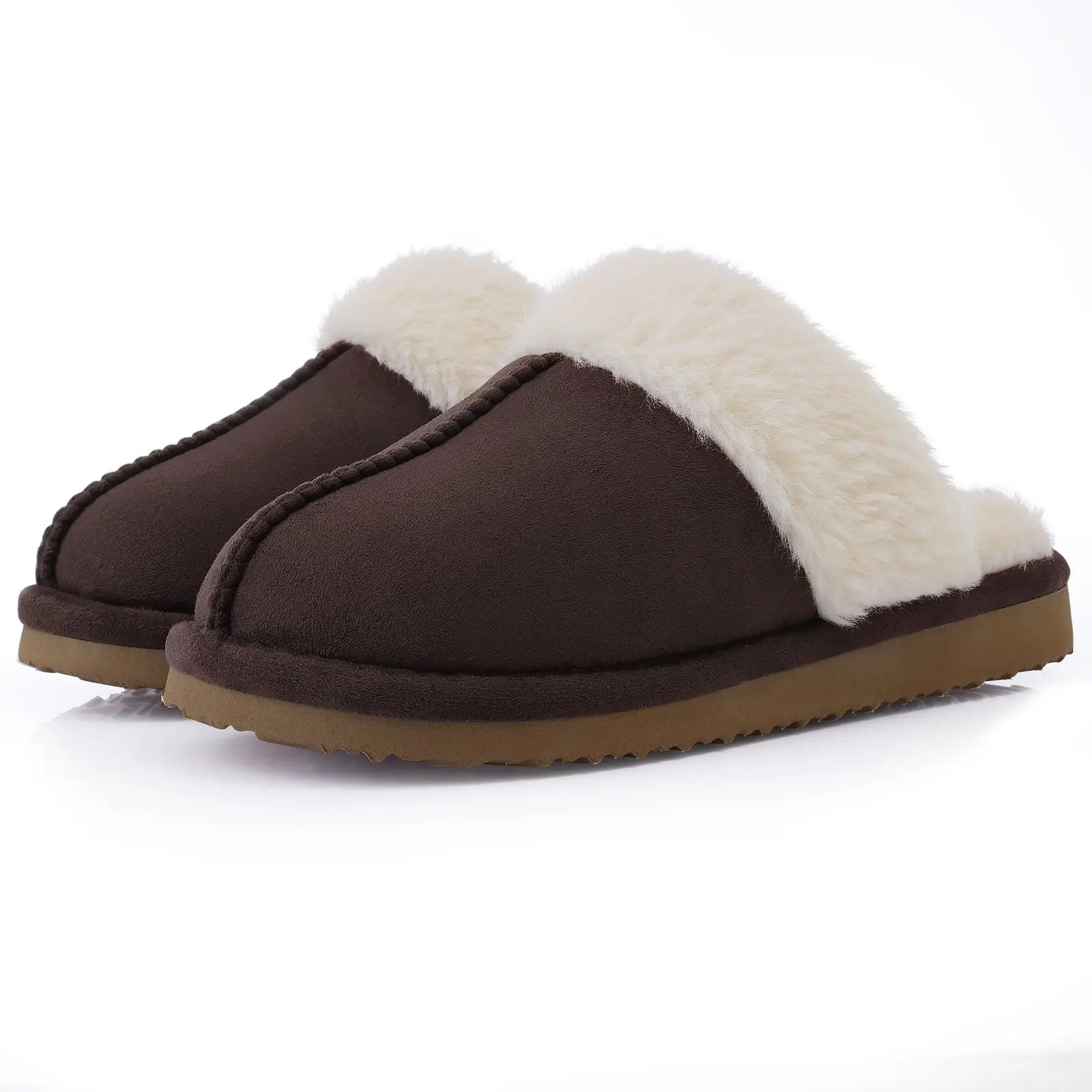 Evshine Women Plush Cotton Slippers Winter Indoor Warm Soft House Slipper Comfort Memory Foam Slides Outdoor Fur Fuzzy Flat Shoe -