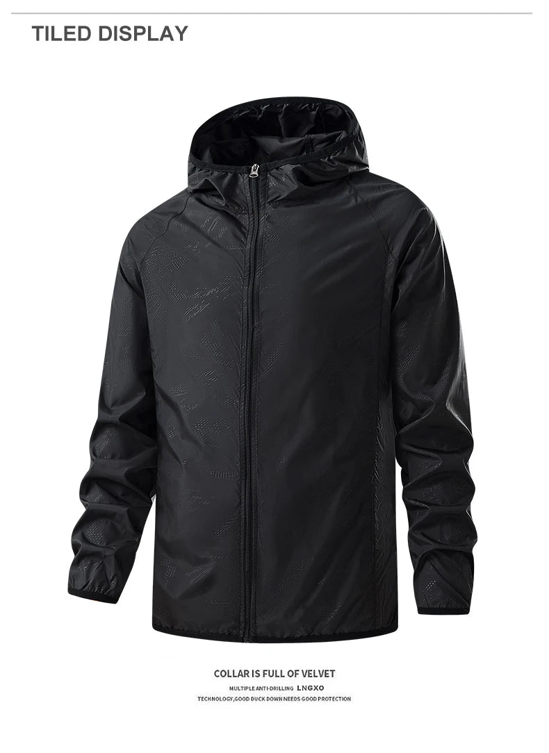 Stay protected during hiking adventures with these waterproof jackets for men and women. Featuring sun protection and windproof capabilities, these jackets are perfect for outdoor excursions, keeping you comfortable and shielded from the elements. -