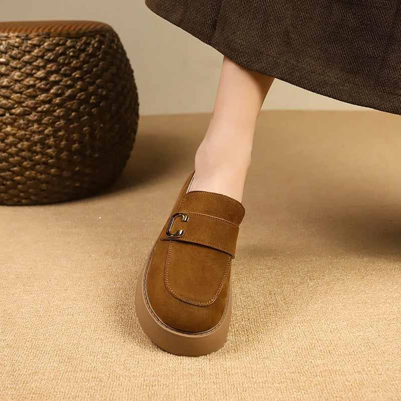 Elevate your style with these platform sole loafers for women. -