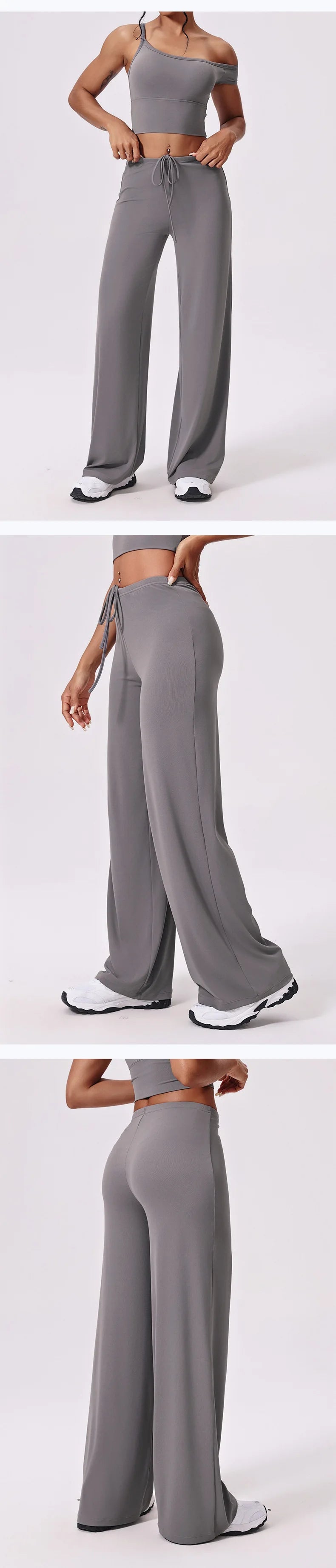 Yoga Wide Leg Pants Women High Waist Flared Leggings Gym Fitness Yoga Pants Workout Runing Women's Control Tummy Sport Leggings -