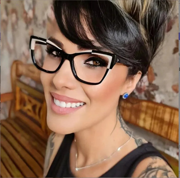 Protect your eyes with style using these cat-eye frames for women, featuring anti-blue light blocking lenses for comfortable and fashionable eyewear! -