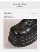 Plus Size 43 Autumn Women Boots Buckle Round Toe Wedges Platform Boots Punk Goth INS Women Street Shoes Combat Boots for Women -