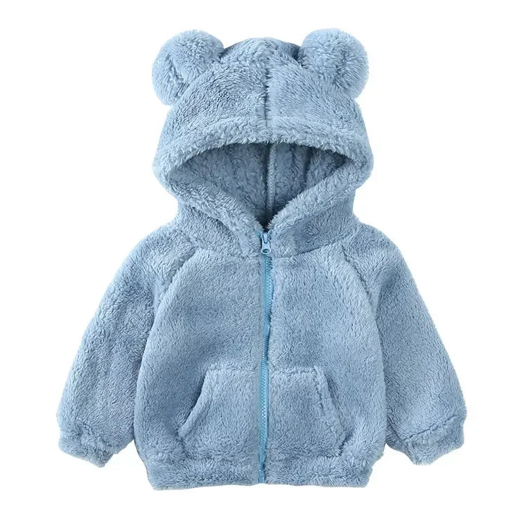 Thicken Warm Girls Winter Coat Cartoon Long Sleeve Hooded Coat for Girls Fashion Solid Color Kids Coat 1-6 Years -